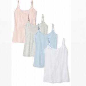 Amazon Essential 4 Pack Camisole Tank Tops Pink Gray White Blue Size Large